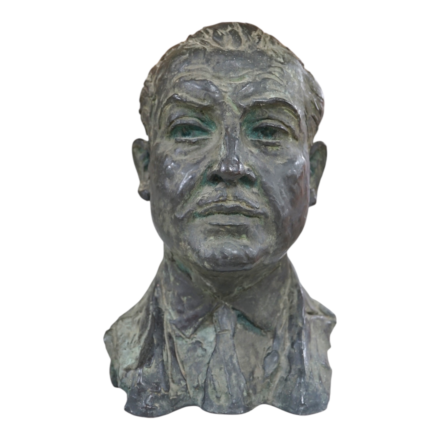 Mid 20th century bronze bust of a gentleman, Valsuani foundry mark, 30cm high. Condition - good.